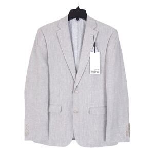 Bar III Men's Slim-Fit 100% Linen Suit Jacket Grey Solid 44S NWT
